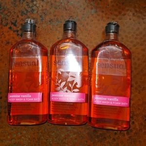 3 DISCONTINUED Factory Sealed Bath & Body Works Jasmine Vanilla Body Wash & Bath